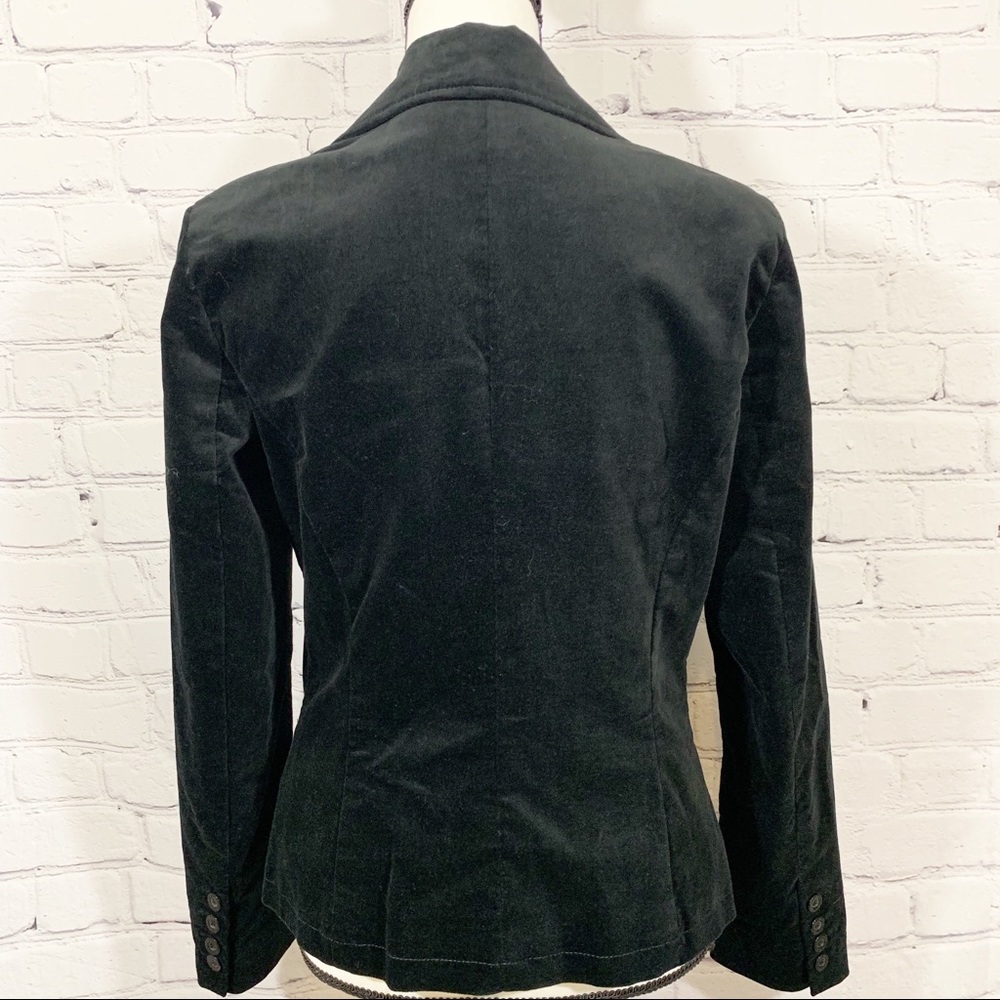 Calvin Klein Black Velvet Two Button Medium Jacket - image 5